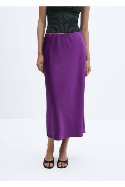 MANGO Woman Fustă midi din Satin