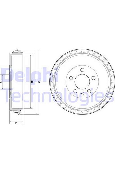 DELPHİ Audit A1 Allstreet City Carver Sportback Seat Arona Ibiza Skoda FA 333108 - Brake Drum