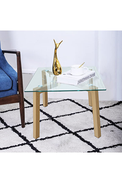 Mahmayi Zelda N31B Cherry Coffee Table Set of 2 - Sleek Design with Durable Tempered Glass Top