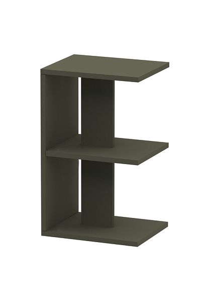 Mahmayi E-Shape Nightstand with 3 Open Shelves - Lava Grey, Easy Assembly, Lightweight