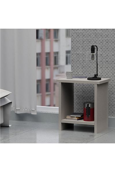Mahmayi Light Grey Modern Nightstand - Elegant & Functional, Ample Storage, Easy Assembly