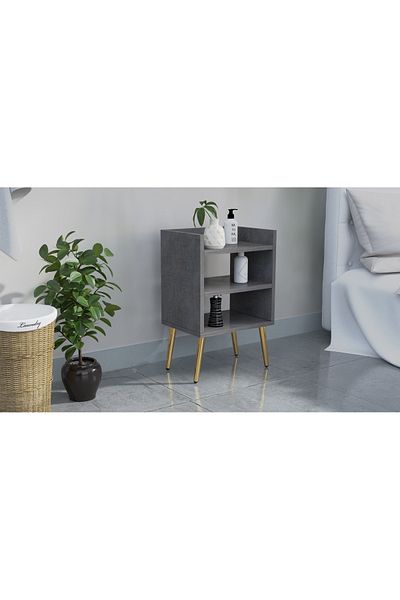 Mahmayi Modern Nightstand with 3 Open Shelves - Versatile, Lightweight, Easy to Assemble