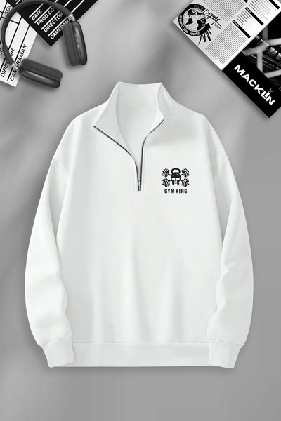 macklin Gym King Štampano Unisex Osnovni dukserica - polupatentni zatvarač, V...
