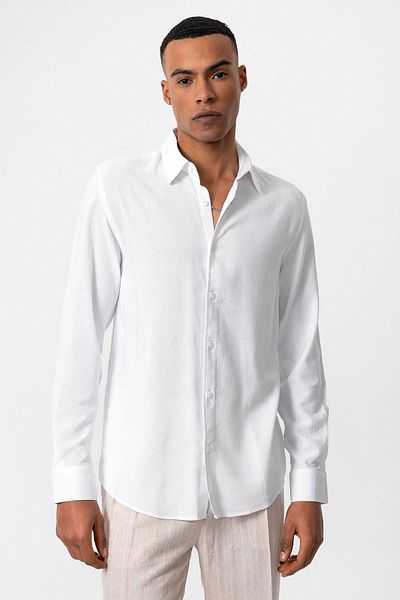 Antioch White Long Sleeve Men's Shirt