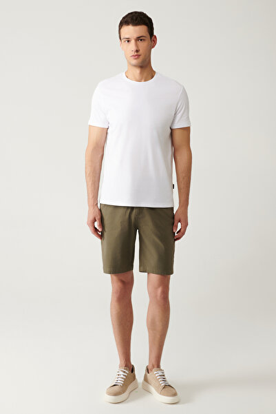 Avva Erkek Beyaz T-shirt 2'li %100 Pamuk Bisiklet Yaka Regular Fit E001012