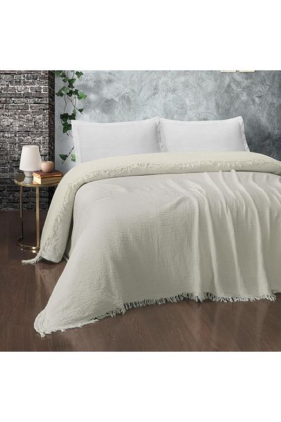 Miespiga Gold Muslin Double Sided Double Sided Picure/Bed Cover