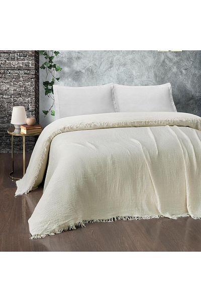 Miespiga Gold Muslin Double Sided Double Sided Picure/Bed Cover