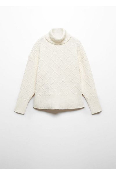 MANGO Kids Pulover alb pentru copii