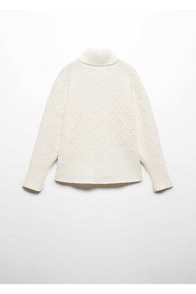 MANGO Kids Pulover alb pentru copii