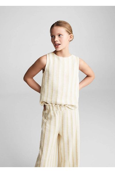 MANGO Kids Ριγέ παντελόνι Culotte - Κομψό σχέδιο