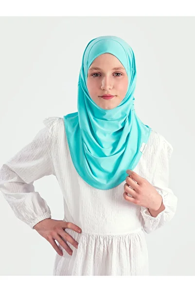 Schaless Pleated Turban for 6-10 Years Old Children - Lycra and Practical Use, 11 Colors - Mint