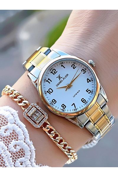 Daniel Klein 30 Mt Water Resistant Women's Wristwatch and Bracelet with Steel Cord - Bdk.13846