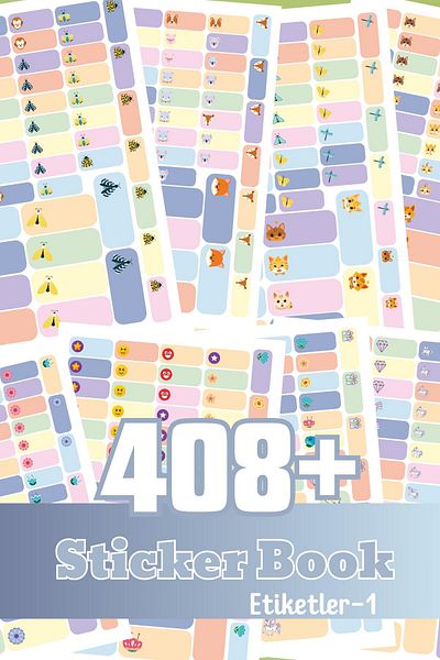 Postifull 450 قطعة من الملصقات المدرسية ذات الألوان المختلطة - دفتر الملصقات، دفتر الملصقات، دفتر الملاحظات، حامل القلم، ملصق الكمبيوتر اللوحي