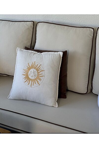 AYA Table&Gardenwear Güneş Nakışlı Kırlent Kılıfı