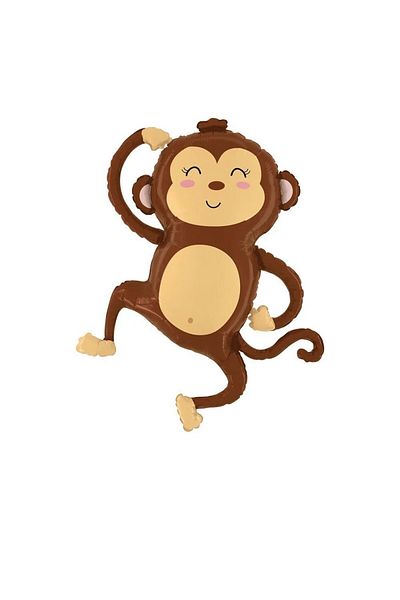 Parti Station 8 Year Old Safari Monkey Balloon Set - Cute and Cream Figure