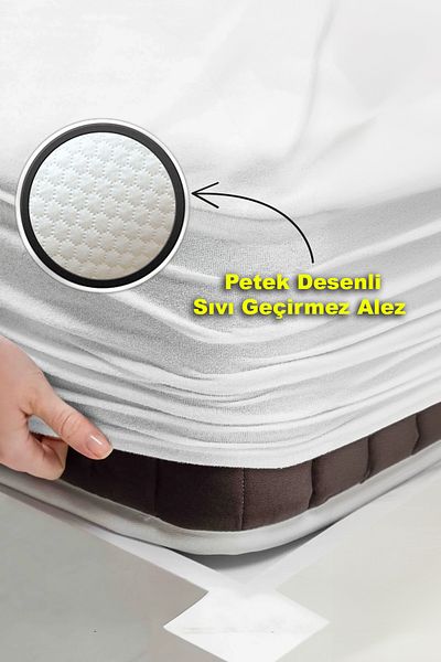 ATACA TEKSTİL Honeycomb Patterned Waterproof Bed - Mattress Fitted, Wrap Design, Antibacterial