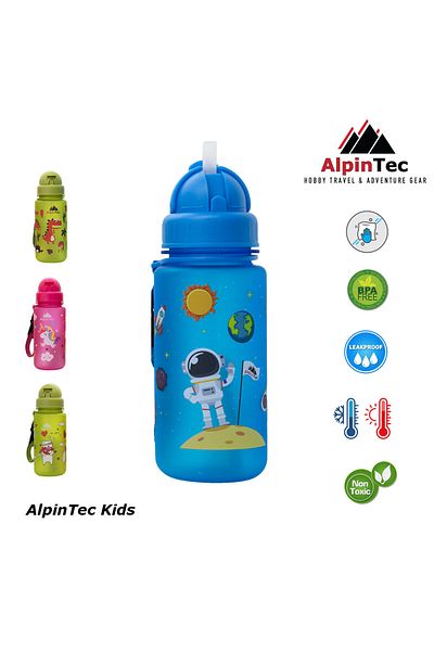 AlpinTec Astronaut Blue Tritan 400 ml Children's Water Bottle - with Straw