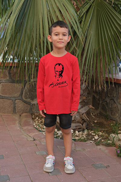 Raf Coll Tricou tricotat cu mânecă lungă pentru fată/băiat Ataturk Signature ...