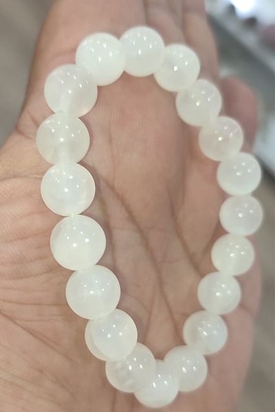 TAŞÇIZADE 10 mm Selenite Natural Stone - Bracelet Natural