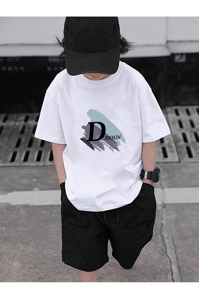 PALPİTO Set tricou și pantaloni scurți cu imprimeu alb - băieți