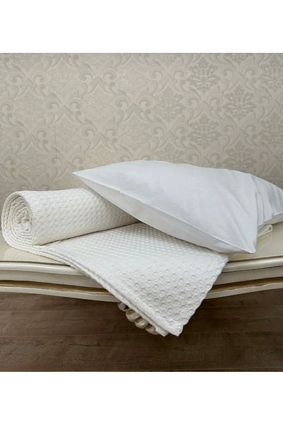 Tago Home Premium 100% βαμβακερό μονό σετ πικέ - Καλοκαιρινό κάλυμμα και μαξιλαροθήκη (160x240cm)