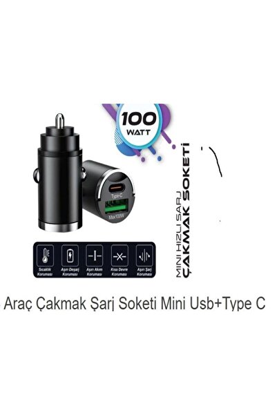 ARSVİSİON AUTO ACCESSORIES Type-c Usb Araç Çakmaklık 36w Pd Hızlı Şarj Soketi...