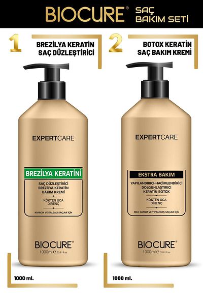 Biocure Hair Straightening Keratin Care Brazilian Blow Dry +Botox Keratin Extra Hair Care Cream Hair Botox