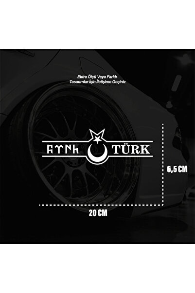 ARONA Türk Sticker Beyaz Renk Evrensel Sticker Dekor Etiket Modeli