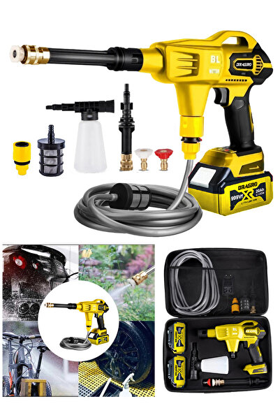 Dragro 21 V Kömürsüz Şarjlı Oto Yıkama Makinesi Çift Akülü Bahçe Yıkama Makinasi