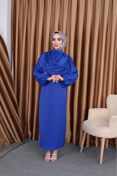 modadeywearst Σατέν Hijab Βραδινό Φόρεμα - Dagaje Cut
