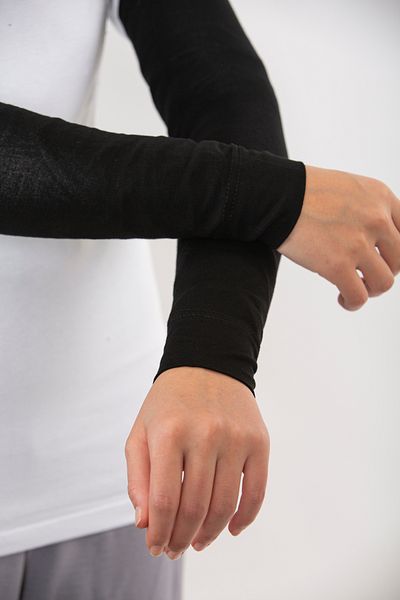 Modamelita Hijab Sleeve, Prayer Sleeve, Plain Sleeve (Black-White-Navy Blue)