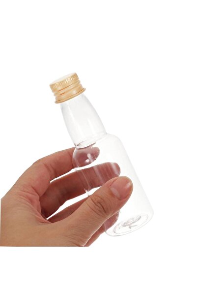 mutlu adım 12 Adet 11x4cm Plastik Şişe Altın Kapaklı 70ml