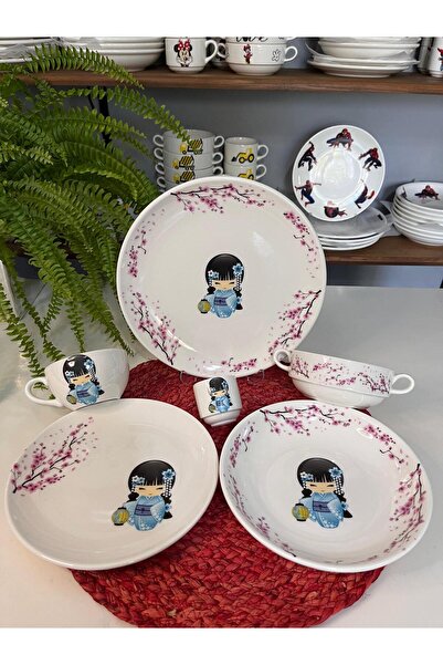 TEBAK COLLECTION طقم عشاء للأطفال مكون من 6 قطع باللون الأزرق