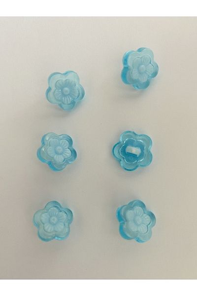 Öztürk Transparent plastic daisy baby button with bottom sewing. 1.5cm. 6 pack.
