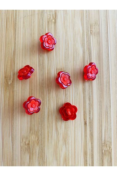 Öztürk Transparent plastic daisy baby button with bottom sewing. 1.5cm. Pack of 6.