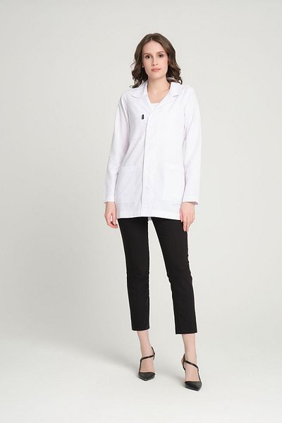 Aytcollectionmedical Shirt Collar Jacket Length White Women Doctor Teacher Lab Coat