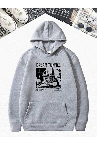 BENROMA GREY DREAM TUNNEL - Φούτερ με κουκούλα Oversize