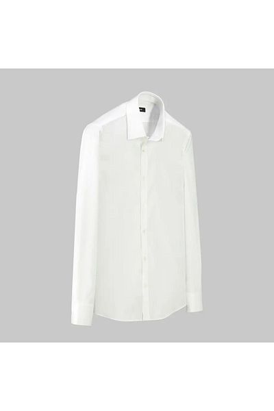 Sarar Cămașă țesută albă slim fit ELVIO - mânecă lungă