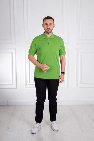 Sarar Συνέντευξη Περιτυλίγματος Polo Neck 100% βαμβακερό πράσινο μπλουζάκι