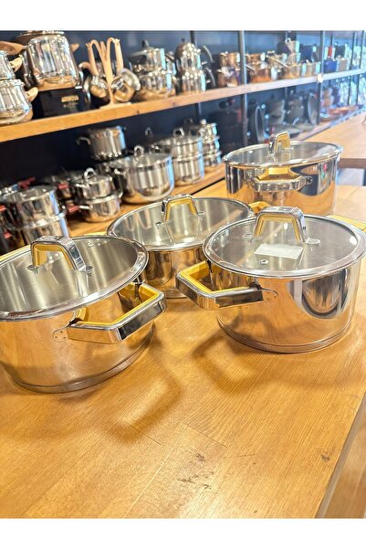 Kütahya Porselen Tencere Seti Çelik 8 Parça