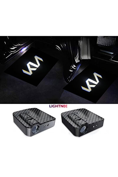 LIGHTNIX Yeni Kia Araçlar İçin Pilli Yapıştırmalı Fotoselli Kapı Altı LED Log...