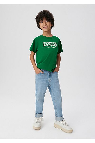 Mavi Berlin Printed Green T-Shirt Regular Fit / Normal Cut 6610133-85916