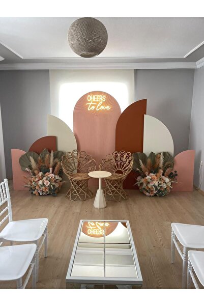 Gold Design Pera Krem Renk 55 Cm Yan Sehpa Zigon