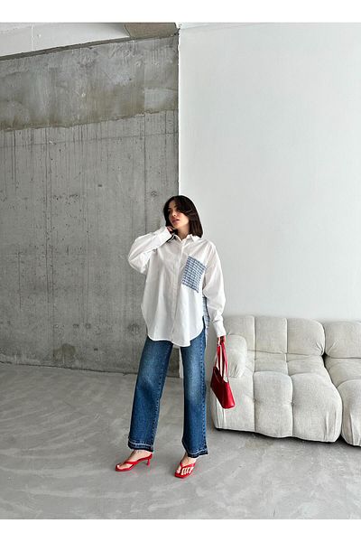 ELBEY Cămașă oversize casual cu detaliu de cal