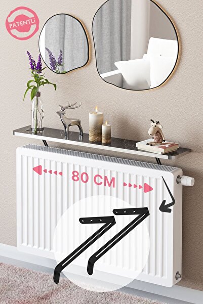 lefty Montajsız Petek Üstü Uçan Raf Dresuar Kalorifer Peteği Rafı Kitaplık 80...