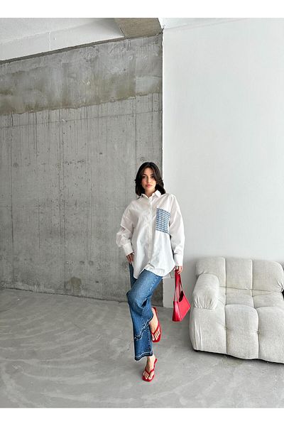 ELBEY Cămașă oversize casual cu detaliu de cal