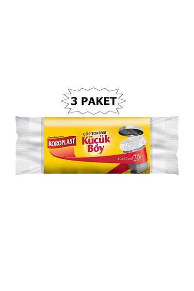 Koroplast Small Size Garbage Bag 3 Pack 90 Pieces 40x50 Cm Size Strong Garbage Bag 30pcs X 3 Pack