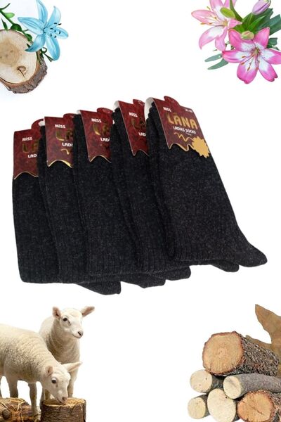 Limon Socks Șosete de iarnă din lână de miel (5 perechi) Șosete groase cu car...