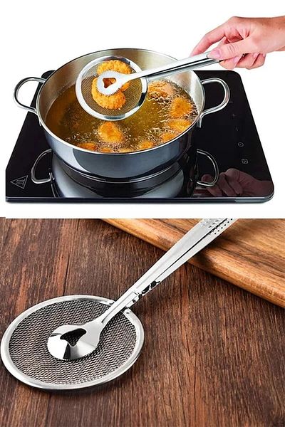 AEE Colander with Strainer and Tongs Stainless Steel Frying and Boiling Tongs with Strainer