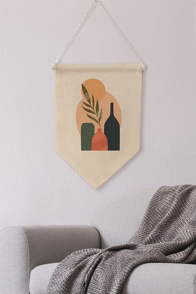 Postifull Pinterest Boho Canvas Pennant Διακόσμηση τοίχου - Κρεμαστό δωμάτιο NO:473